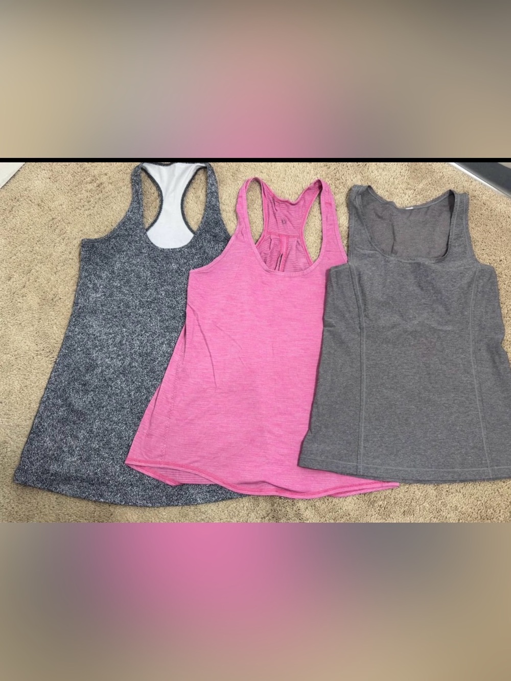 Lululemon Lot of Size 8 Tank Tops Essential tank Cool Racerback tank 3 Total!!